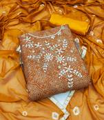 Orange Bandhej Kota Doria Salwar