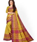 Yellow Pure Cotton Tant Handloom Saree