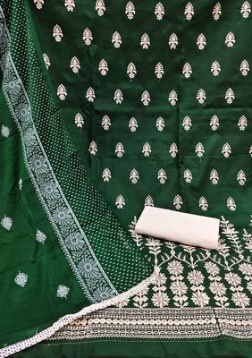 Green embroidered pure cotton salwar 2