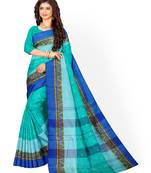 Blue Pure Cotton Tant Handloom Saree