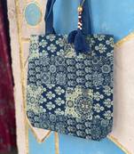 Blue Floral Pattern Handmade Sling Bag
