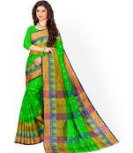 Green Pure Cotton Tant Handloom Saree