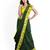 Bottle green linen handloom saree
