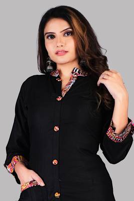 Black And Red Colour Rayon Printed Designer Kurti with Palazzo Set 3