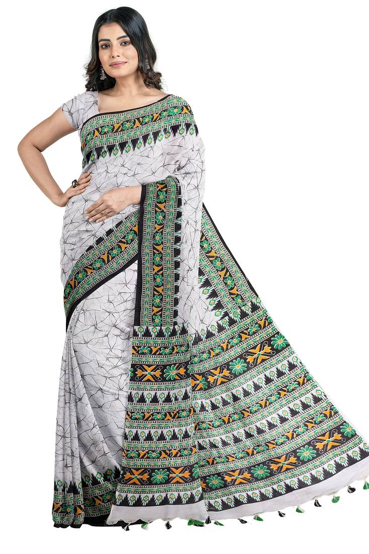 white cotton kotki handloom saree