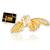 Ring In Smoky Quartz And Golden Shadow Swarovski Crystals And Brass In Yellow Gold Metal Finish