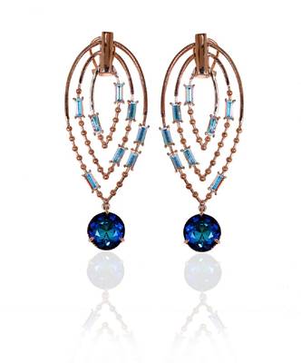 White And Blue Earring 1