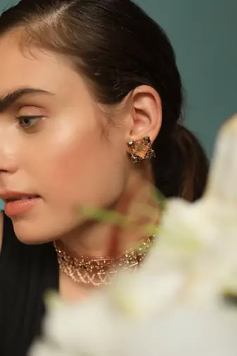 Red And Gold Earring