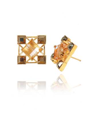 Metallic Grey And Gold Earring 2