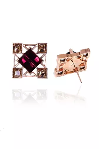 Purple And Gold Earring