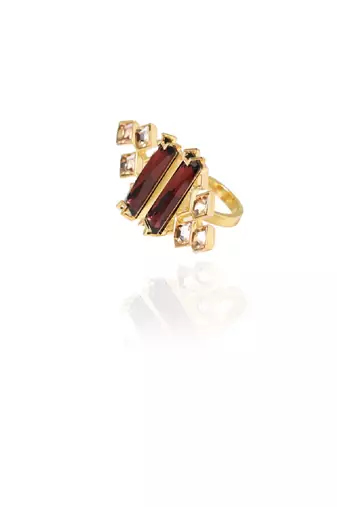 Gold And Maroon Ring