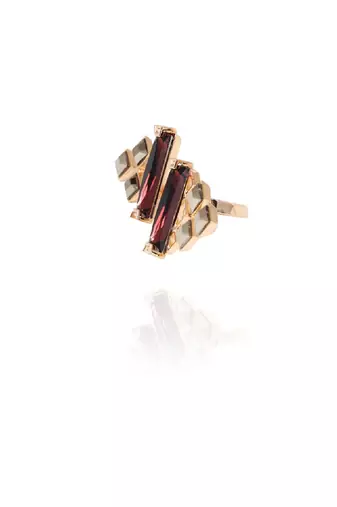 Light Gold And Maroon Ring