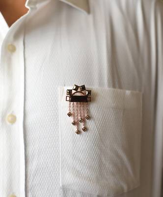 Gold And Maroon Brooch 2