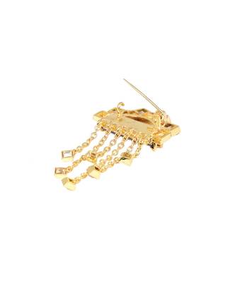 Light Gold And Maroon Brooch 2