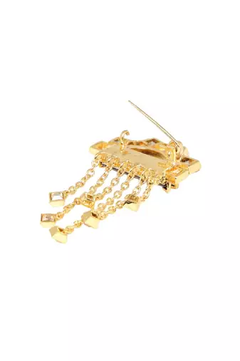 Light Gold And Maroon Brooch