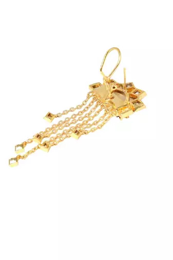 Gold And Maroon Earring
