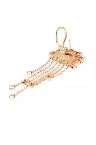 Light Gold And Maroon Earring