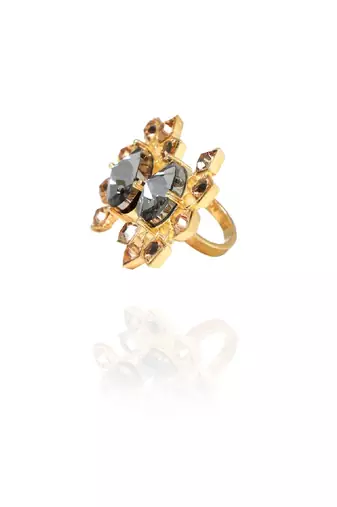 Light Gold And Grey Ring