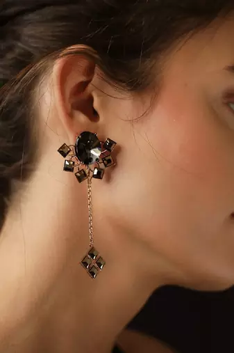 Light Gold And Grey Earring