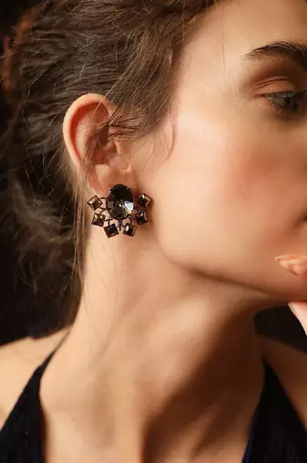 Light Gold And Grey Earring