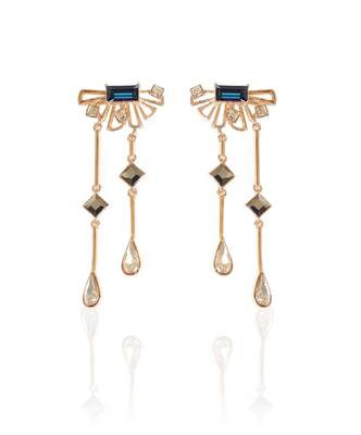 Blue And Metallic Grey Earring 1