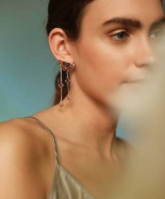 Blue And Metallic Grey Earring 3