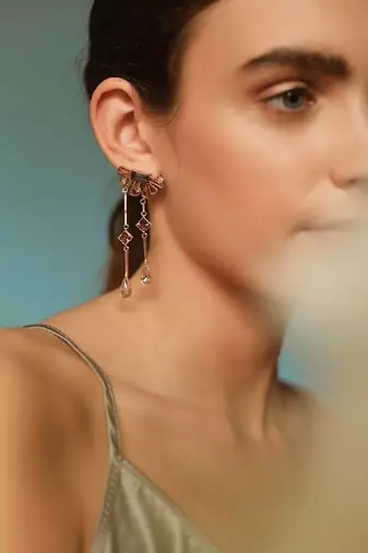 Blue And Metallic Grey Earring
