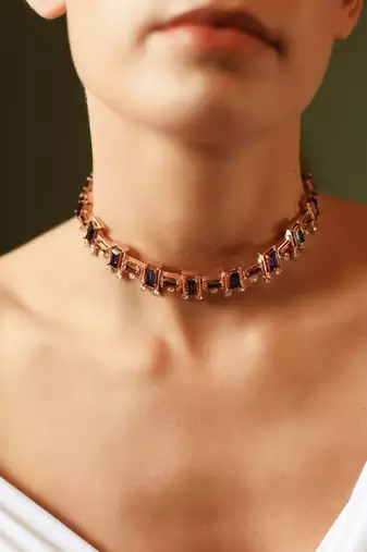 Blue In Rosegoldchoker
