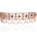 Metallic Grey In Rosegold Choker