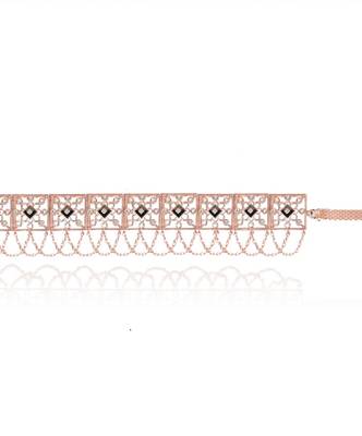 Metallic Grey In Rosegold Choker 2