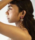 Fuschia And White EARRING