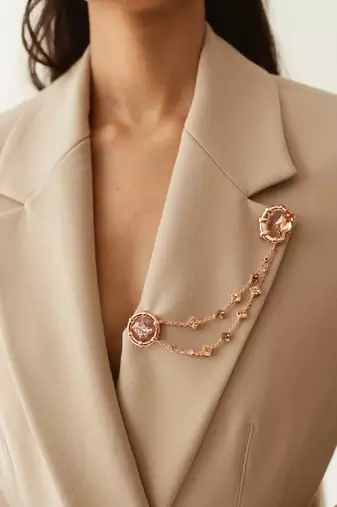 Gold And Light Pink BROOCH