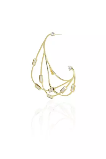 Abf And Yellow Gold Earring