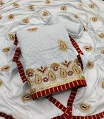 Grey embroidered cotton salwar