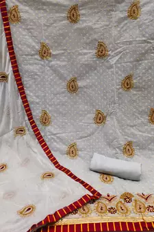 Grey embroidered cotton salwar