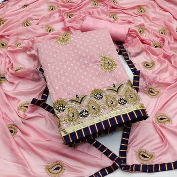 Light-pink embroidered cotton salwar 1