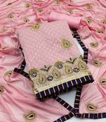 Light-pink embroidered cotton salwar