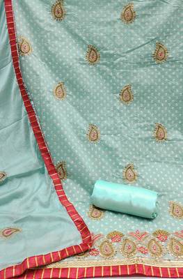Sky-Blue Embroidered Cotton Salwar 2