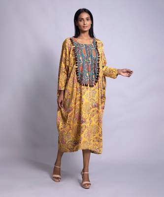 Trendy And Comfortable Kaftan Tunic With Pants Optional 1