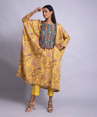 Trendy And Comfortable Kaftan Tunic With Pants Optional 2