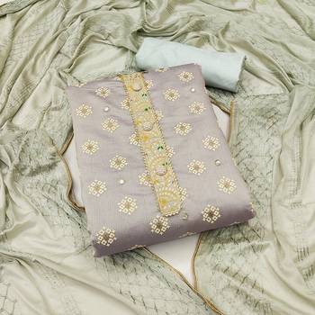 Grey Mirror Chanderi Salwar 1