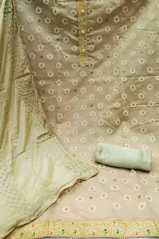 Light-Green Mirror Chanderi Salwar