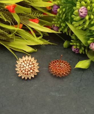Green/Mint American Diamond Earring Tops Rose Gold Polish 2