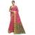 Pink printed cotton saree with blouse