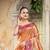 Orange embroidered organza saree with blouse