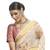 Cream printed cotton saree with blouse