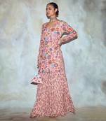 Blush Pink Jaal Print Kurti Sharara Set