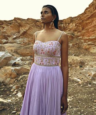 Lavender Corset Anarkali 1