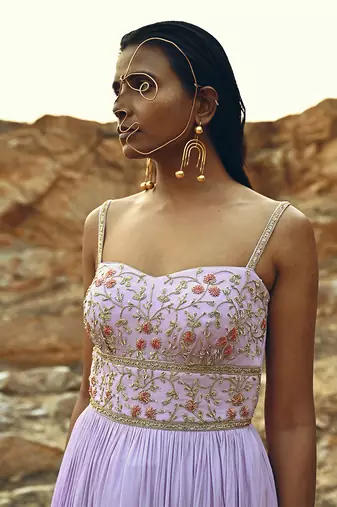 Lavender Corset Anarkali