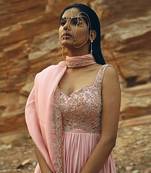 Baby Pink Floral Jaal Anarkali